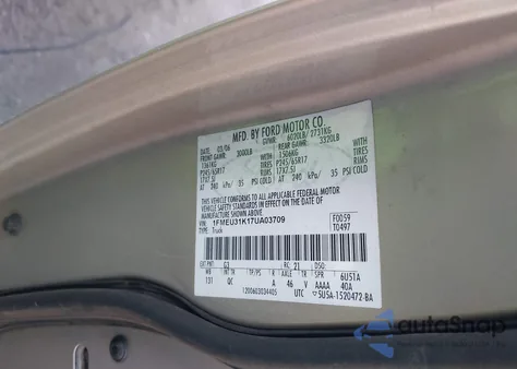 2007 Ford Explorer Sport Trac Xlt z USA, uszkodzony, nr VIN 1FMEU31K17UA03709